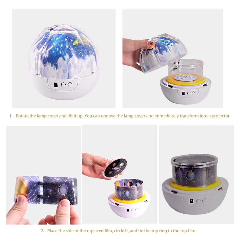 Starry Sky Night Light Planet Projector Earth Universe LED Lamp Colorful Rotate Flashing Star Toy Kids Baby Christmas Gift