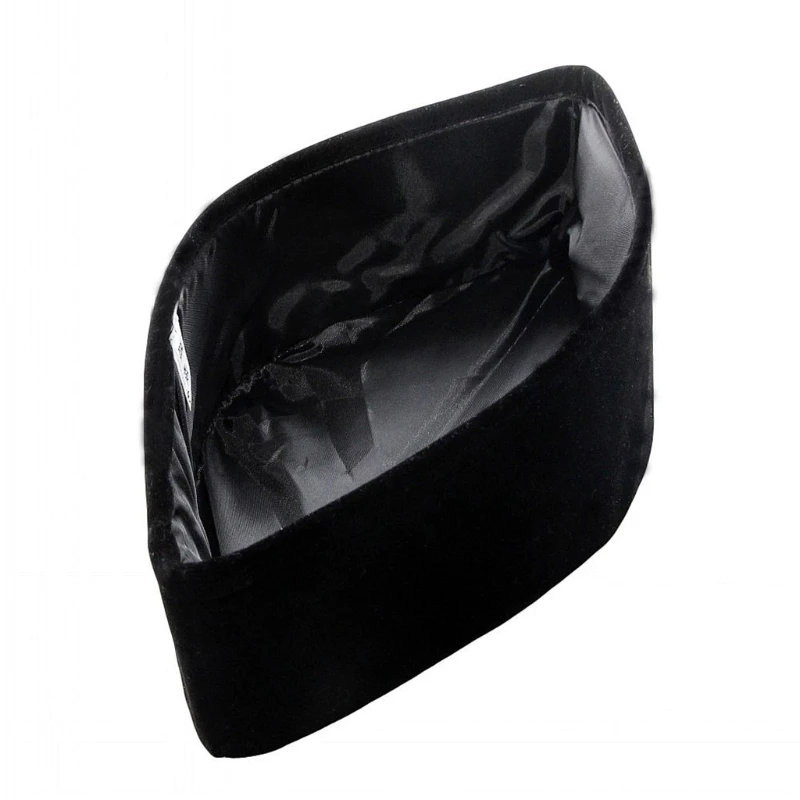 Cappello da uomo musulmano in velluto nero Kufi cappello islamico turco Takke cappello da preghiera Bonnet Turban M6CD