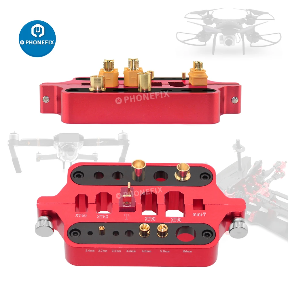 RC Tools Metal Red Aluminum Welding Soldering Insulate Station Jig Model Car Drone Solder Tool Holder Plug Connector XT60 XT90