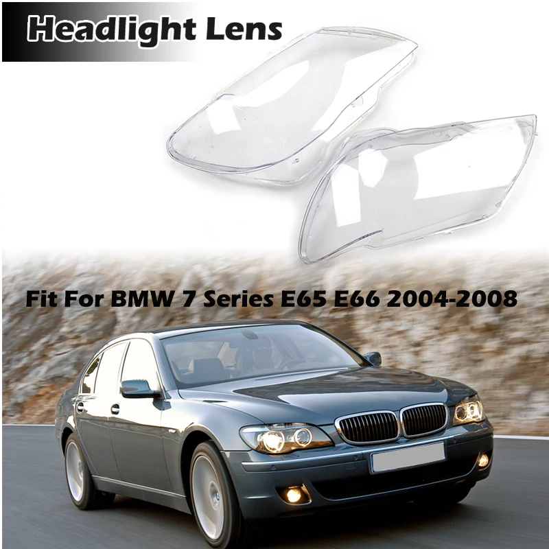 Rhyming Headlight Clear Lens Cover Lampshade Fit For BMW 7 Series E65 E66 2004 2005 2006 2007 2008 Shell Car Accessories