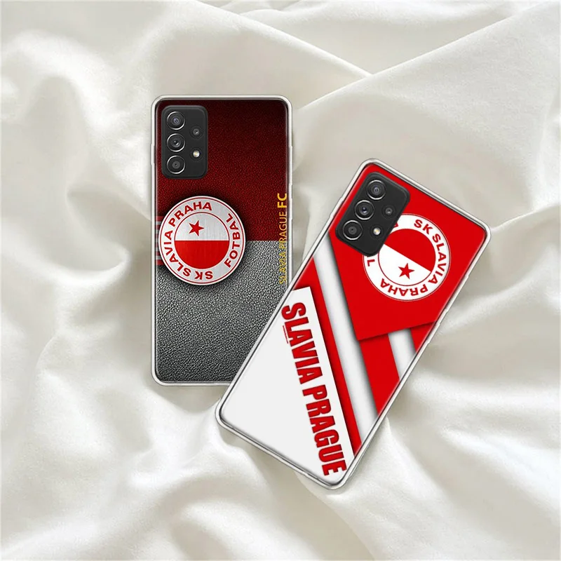 Sk Slavia Praha Czech Republic Phone Case For Galaxy A12 A22 A32 A42 A52 A52S A72 Samsung A73 A53 A33 A23 A13 A9 A8 A7 A6 Plus C