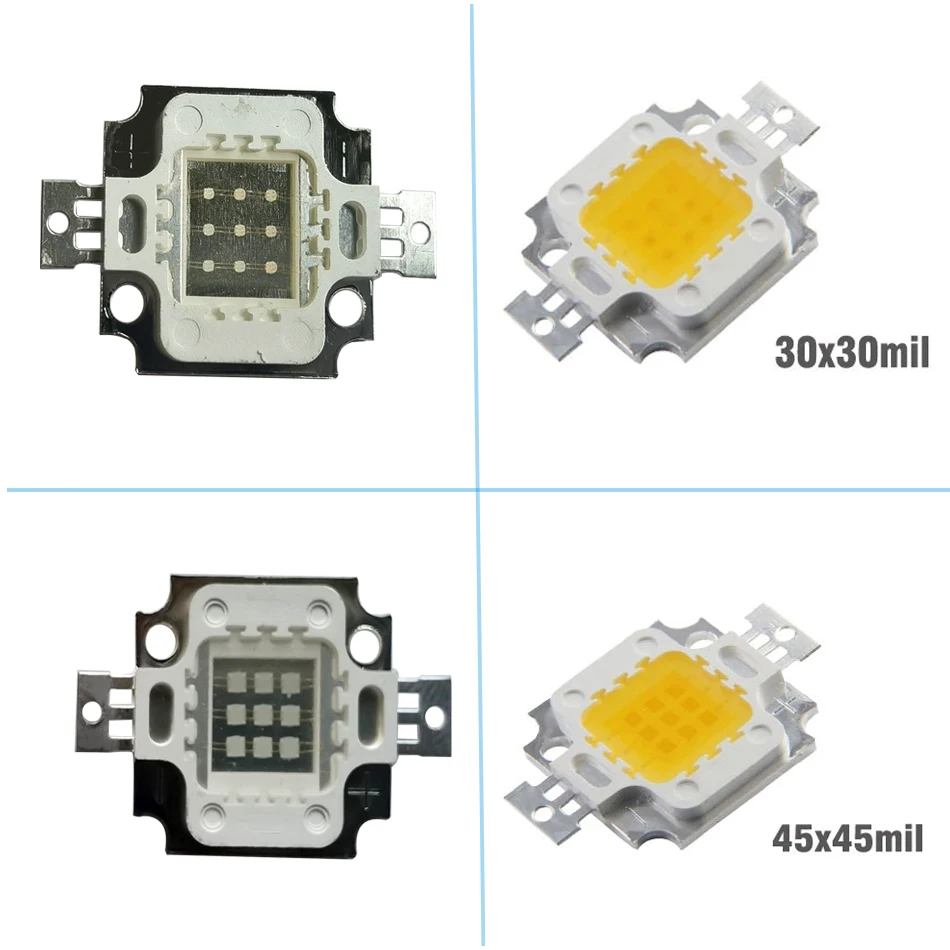 High Power LED Chip 10W Natural Cool Warm White 3000K 4000K 6000K Red Green Blue UV IR COB SMD Light Beads For 10 W Floodlight