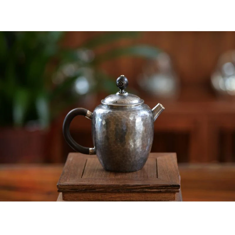 

Silver pot 999 sterling silver handmade tea set Japanese retro teapot kettle home tea ceremony Kungfu tea set 180ml