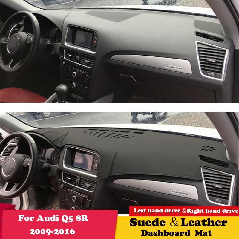 

For Audi Q5 8R 2009 2010 2011-2016 S-line Suede Leather Dashmat Dashboard Cover Pad Dash Mat Auto Cushion Sticke Car Accessories