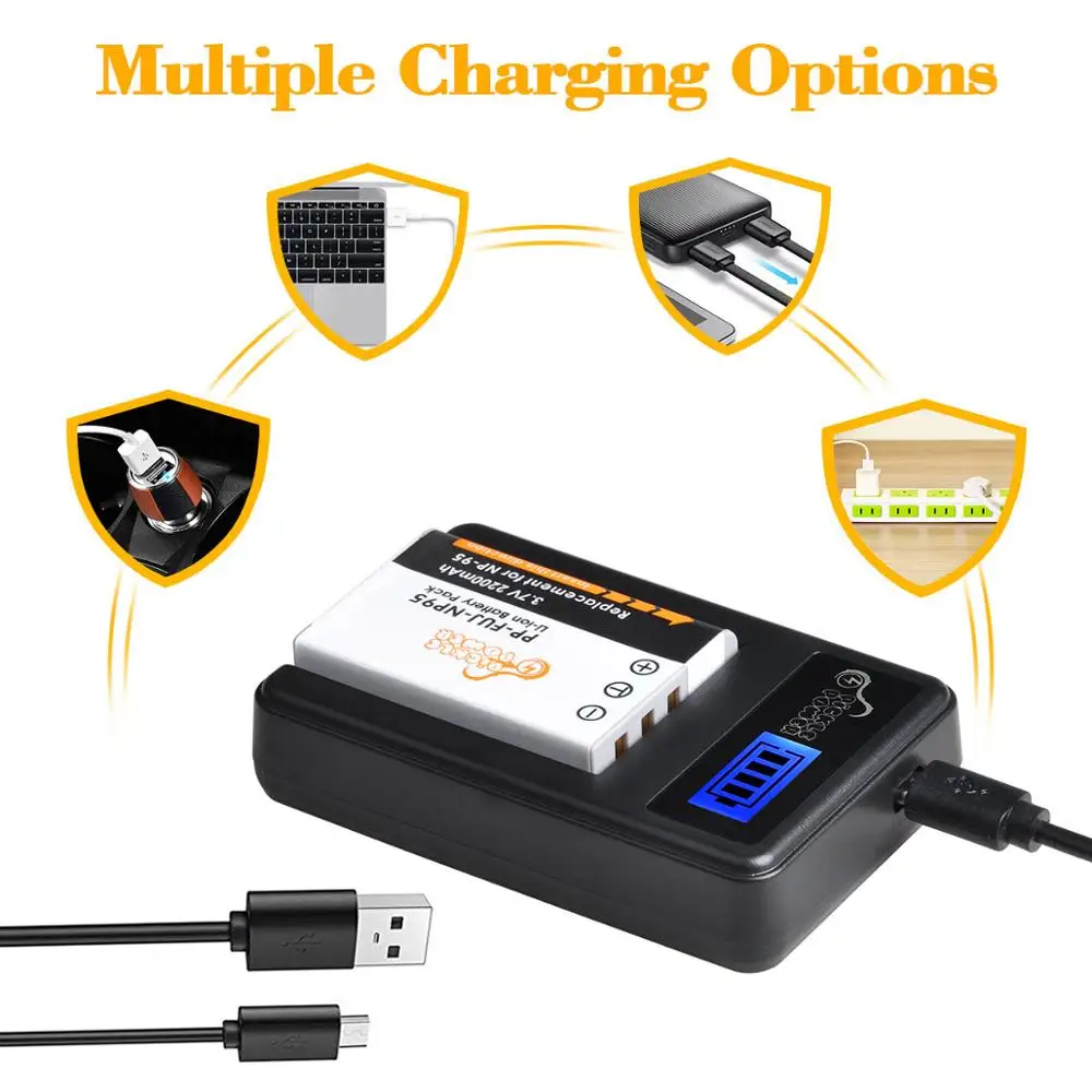 2200mAh NP-95 NP95 بطارية/شاحن ل فوجي فيلم NP-95 F30 F31 F30fd الحقيقي 3D W1 X100T X100S X100 X-S1 3DW1 X70