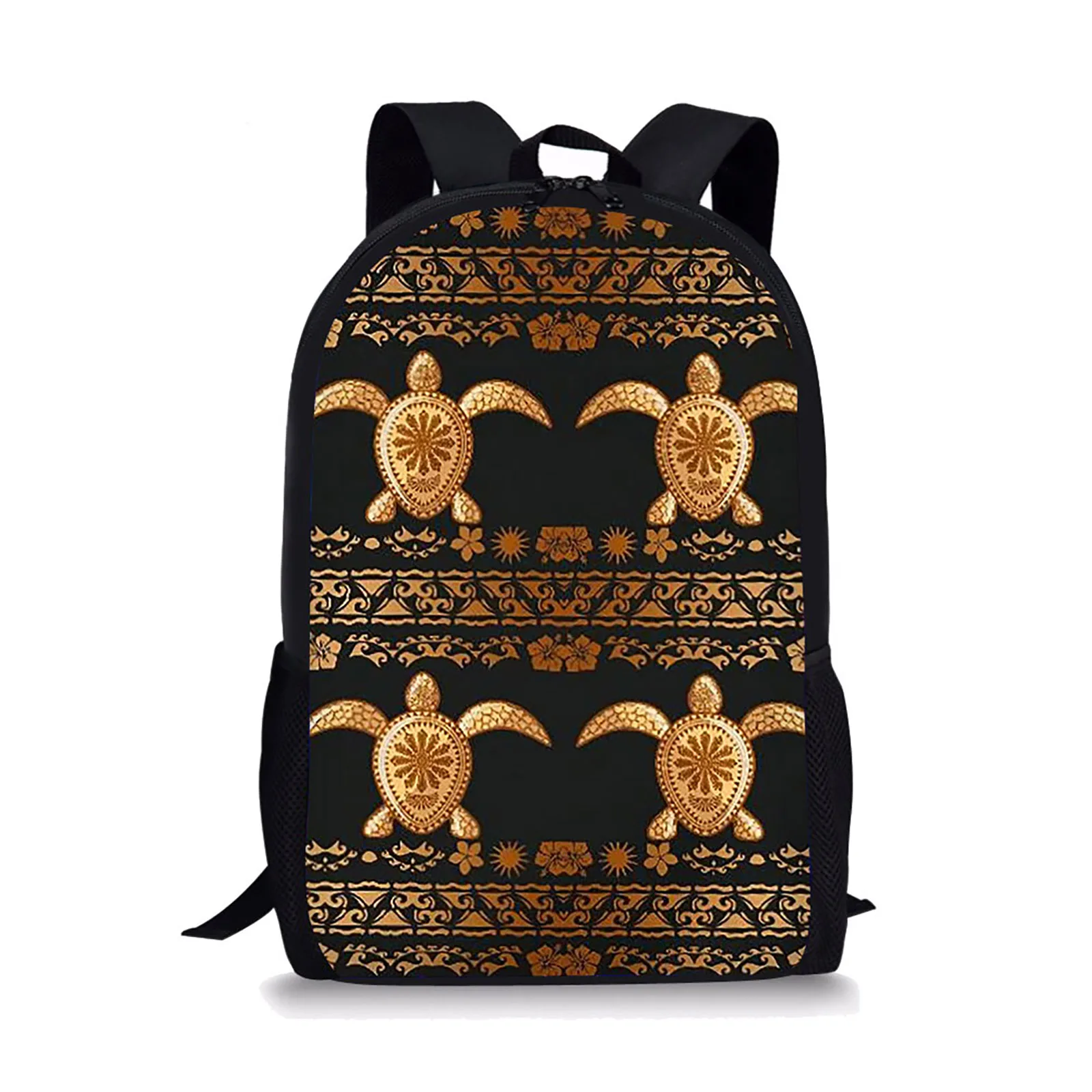 Samoan Tribal Hawaiian Turtle Pattern Teens Boys Children Fiji Backpack MultiPurpose School Bag For Kids Popular Mochila Niño