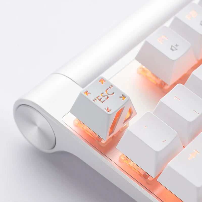 Holyoops ESC R1 Artisan Keycap CNC anodized aluminum Compatible Cherry MX switches Back lit white orange black