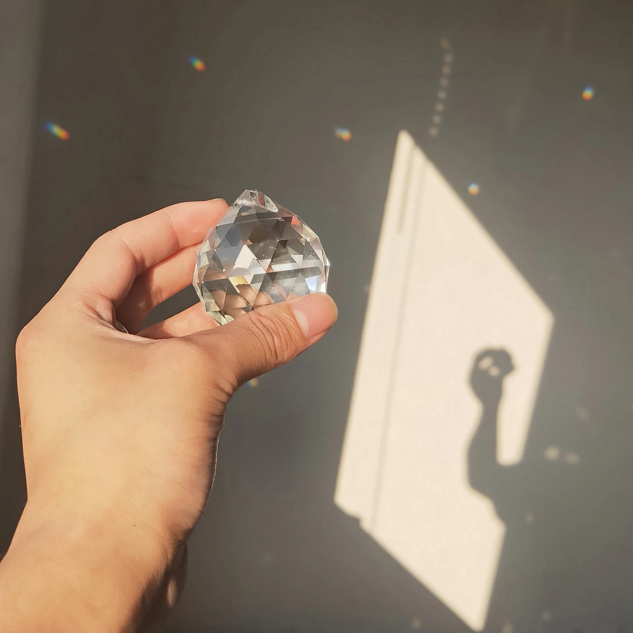 50MM Feng Shui Hanging Crystal Ball Sphere Prism Rainbow Suncatcher Chandelier Pendant DIY Shinning Rainbow Maker