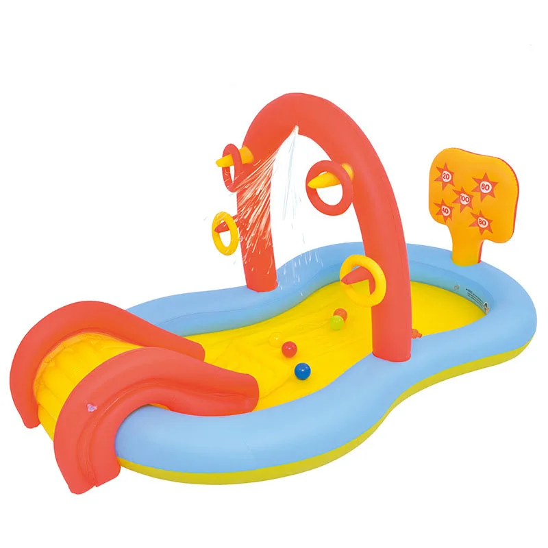 298CM Children's Inflatable Swimming Pool Garden With Slide Pool Interesting Baby Sand Pool Ocean Ball Pool Water Slide for Baby