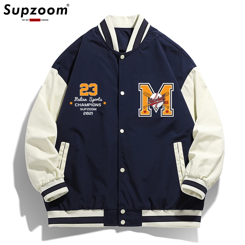 

Supzoom 2022 New Arrival Large Loose Printed Brand Clothing Top Fashion Hip Hop Men Coat Casual Baseball Flight Bomber Jacket