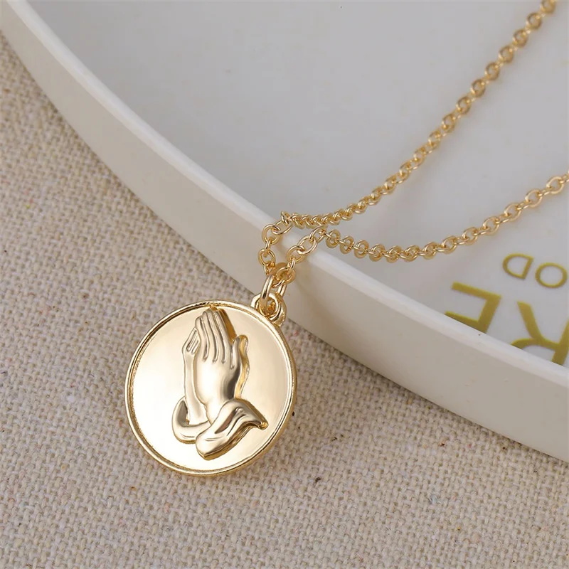 FNIO 2019 Gold Color Chain Cross Necklace for Women Moon Pendant Necklace Religious Retro Charm Necklace Necklace Jewelry image 4