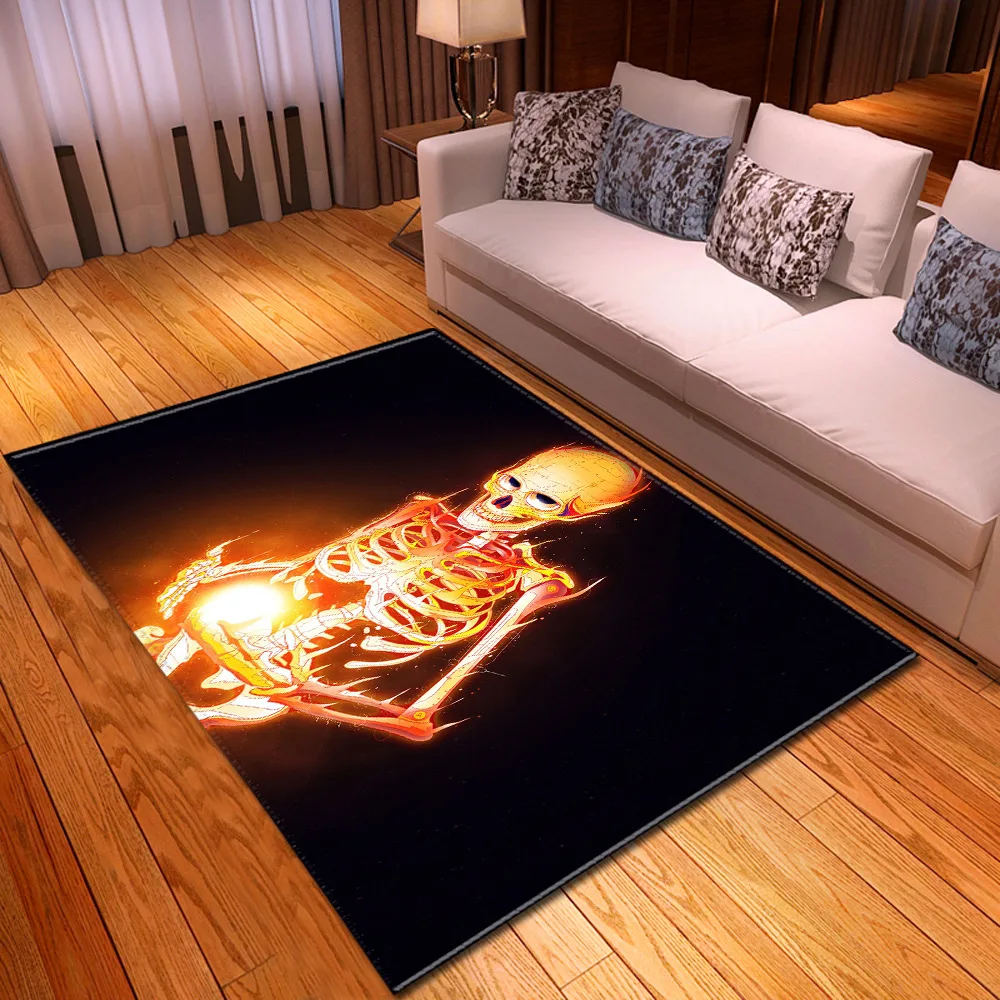 Thriller Halloween Party Doormat Soft Flannel Terror 3D Skull pattern Home Carpets for living room bedroom Area Rug Dropshopping