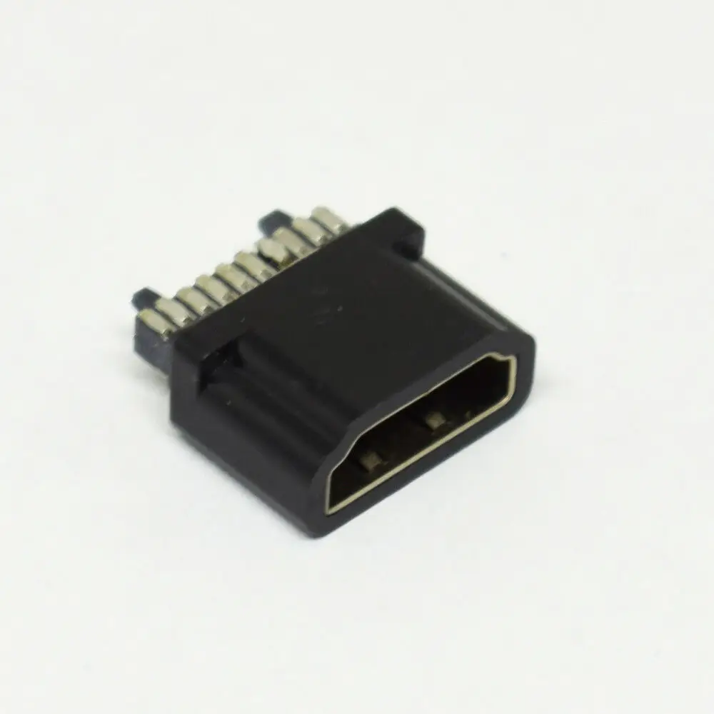 1pc HDMI 19pin Female Soldering Socket with Black Plastic Moulded Housing