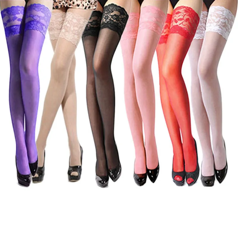 

6Pairs Women Sexy Stockings Lace Top Thigh High Stockings Over The Knee Socks Nightclubs Pantyhose Erotic Long Socks