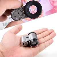 Portable 50X LED Microscope Mini Magnifier Illuminated Pocket Microscope Handheld Jewelry Magnifying Glass Loupe