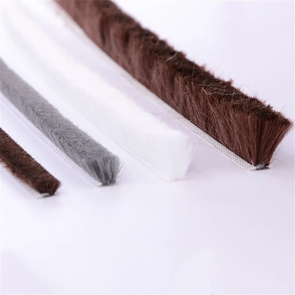 Self-Adhesive Brush Strips for Doors & Windows – Sealing Strip, 6mm, 7mm, 9mm Wide, Heights 5mm-23mm, 1m, White/Grey/Brown