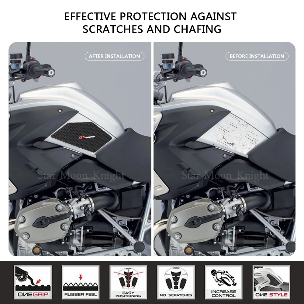 Side Fuel Tank Pad Stickers For BMW GS 1200 R1200GS R 1200 GS R1200 Adventure 2008 2010 Motorcycle Knee Grip Traction Tank Pad