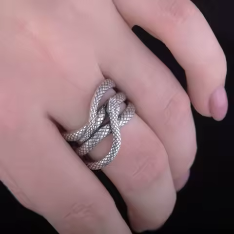 Solid Snake Ring 925 Sterling Silver Jewelry Punk Style Unisex Serpent Rings anillos mujer nose rings