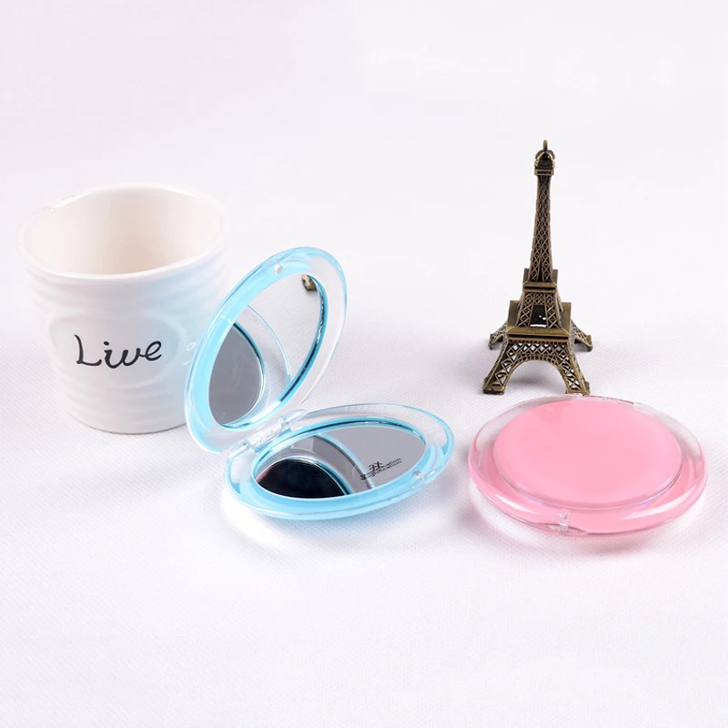 Candy Color Acrylic Folding Round Makeup Mirror Double-sided Small Mirror Korea Creative Portable Portable Mirror