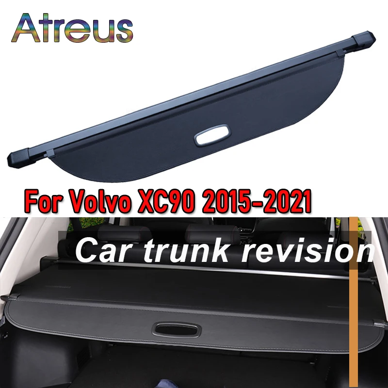 Trunk Parcel Shelf Cover for Volvo XC90 2020 2019 2018 2017 2016 2015 2021 Retractable Rear Racks Spacer Curtain Car Accessories