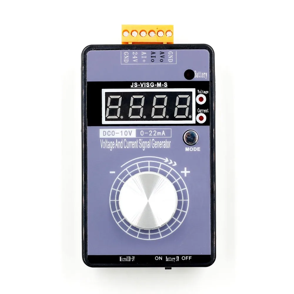 Portable 0-5V 0-10V 4-20mA Generator with LED Display High Precision Adjustable DC Current Voltage Signal Generator No Battery