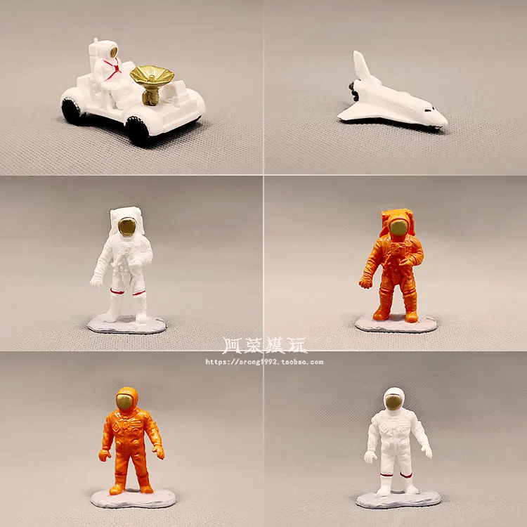 Miniatuur Ruimtevaartuig Astronaut Action Figure Model Lunar Probe Ruimte Voertuig Ruimteschip Fairy Garden Decor Ornamenten Beeldje Speelgoed