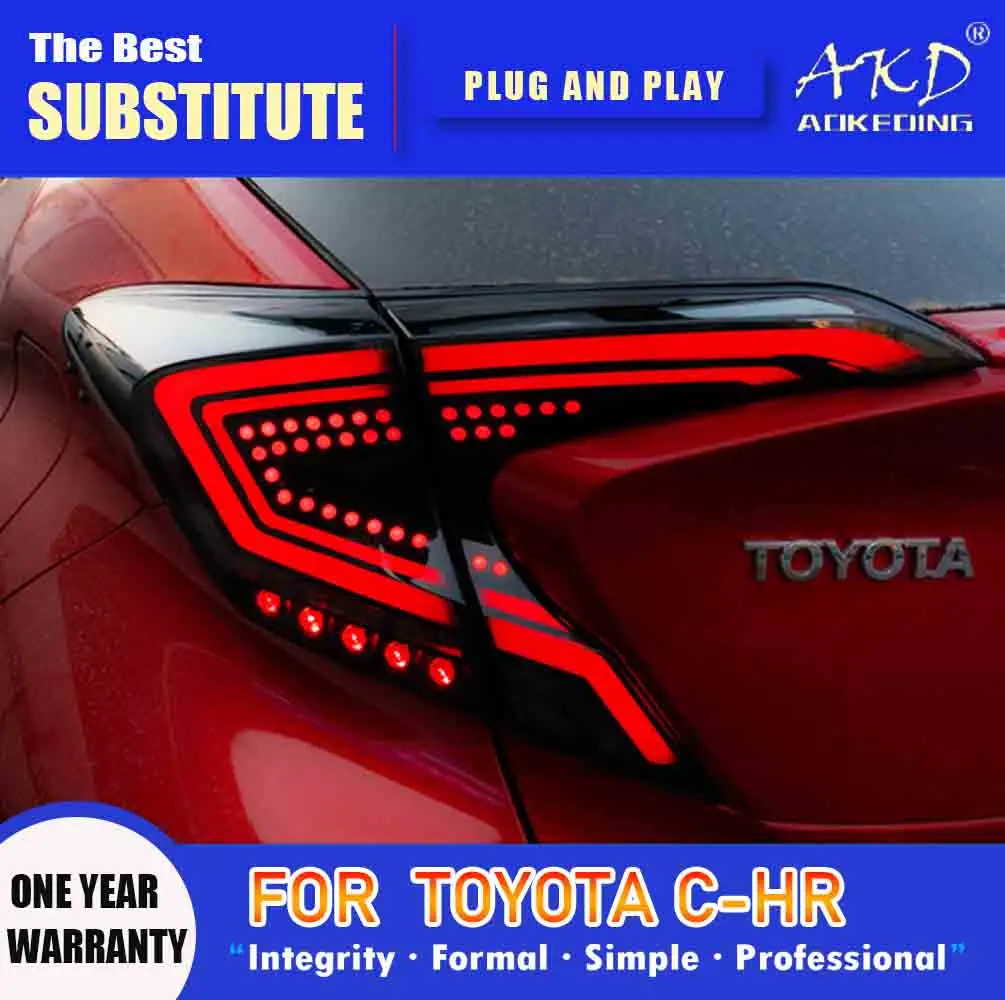 

AKD Tail Lamp for Toyota C-HR CHR LED Tail Light 2018-2020 C-HR Rear Fog Brake Turn Signal Automotive Accessories