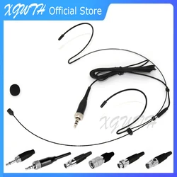 Black Dual Ear Hook Headset Microphone Headworn Mic for MiPro Sennheiser Shure AKG Samson Audio-Technica Wireless System