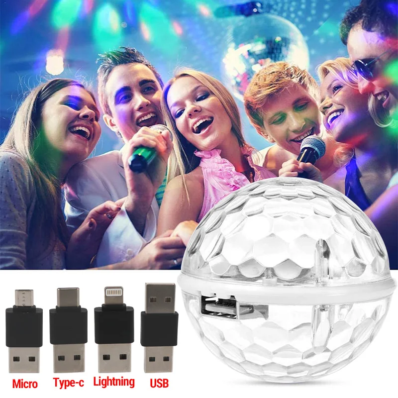 DC 5V 360 degrees holiday light colorful disco light home party light voice control dj ball ktv light Christmas light kid's gift