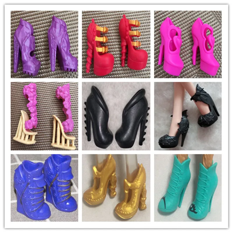 Original Monstering High Doll Shoes Sandals Boots Colorful Doll Decors Glasses Headband Necklace Glasses Girl DIY Dressing Toys