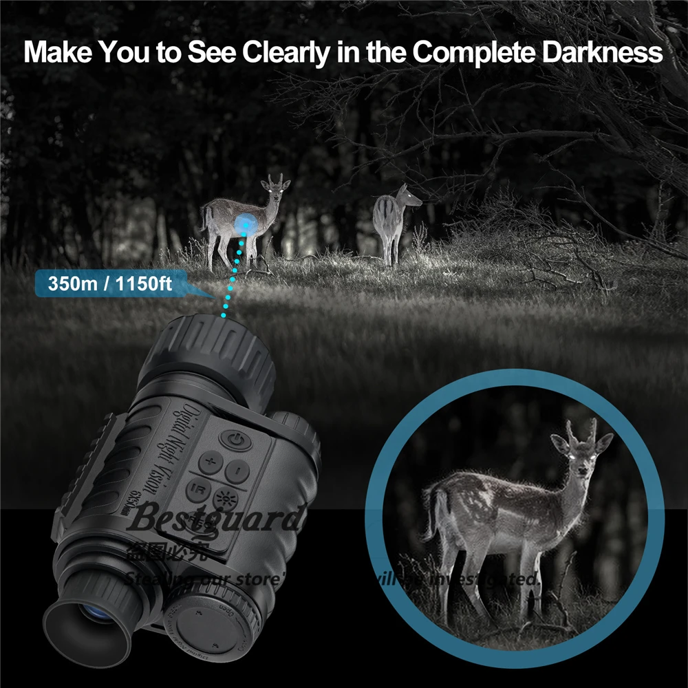 High Parameter Monocular Night Vision Wifi 32G Waterproof IR Telecope 350M range for Hunting Travel Camping Binocular Monocular