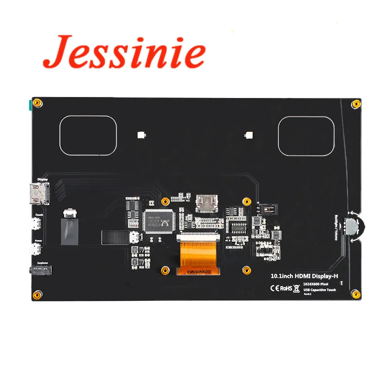 Modulo display LCD compatibile HDMI da 10,1 pollici Touch screen capacitivo da 10,1 "1024X600 IPS Angolo di visione HD Raspberry Pi B 3B +/4B