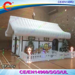 christmas decoration inflatable grotto,4x3m inflatable santa claus grotto house tent,free air ship to door
