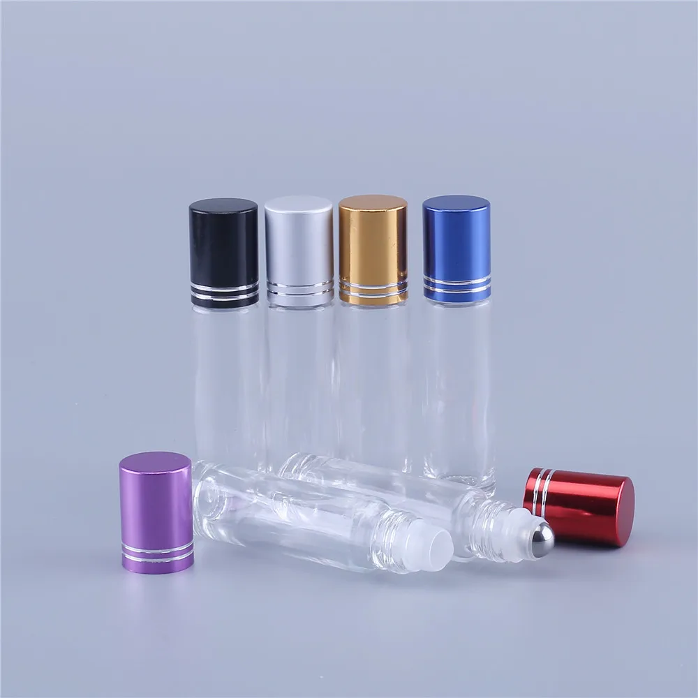 

10ml transparent glass roll on perfume bottle, 10cc clear essential oil rollon bottle, small glass roller container 500pcs/lot