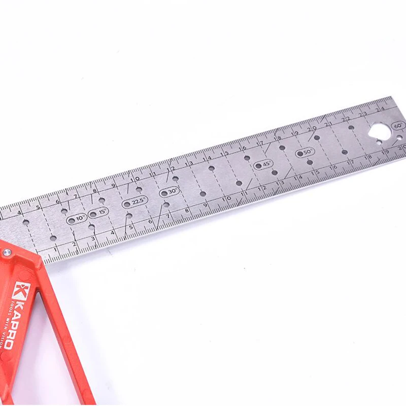 KAPRO Stainless steel High precision 90 degrees Square Woodworking Label Underline Turn ruler architecture Measuring ruler