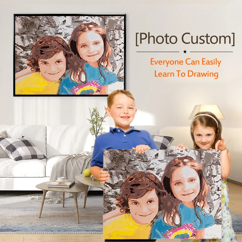 Photo Custom Painting By Numbers acrylic For Adults Photo Kits Gift Picture Number Oil Acrylic Paint On Canvas Personality DIY