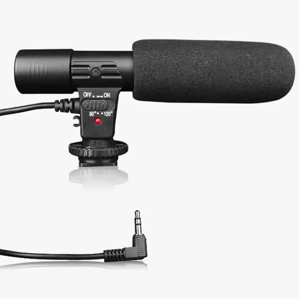 Foleto Mic01 Microfoon Camera Professionele Studio/Stereo 3.5Mm Opname Video Mic Voor Canon Nikon Pentax Digitale Video Dv dslr