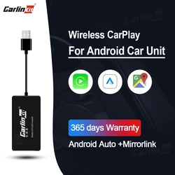 Carlinkit 애플 무선 카플레이 액티베이터 및 안드로이드 자동 유선 USB 동글, 안드로이드 라디오 유닛 블루투스 충전기 미러 링크