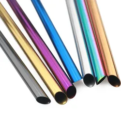 1Pcs 12mm Drinking Straw Reusable Metal Straw Set Sharp Top Bubble Tea Straws 304 Stainless Steel Pearl Milkshake Fat Straw Set