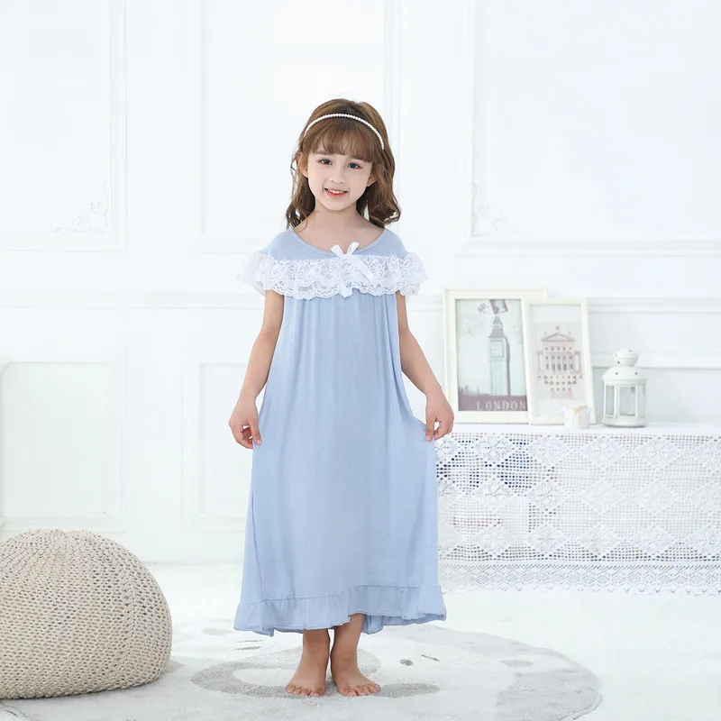 Girls Sleepwear  Pajamas Dress  Short Sleeve Princess Pajamas  Night Wear for Kids Girl Pijamas  nightgown girl sleepwear robe