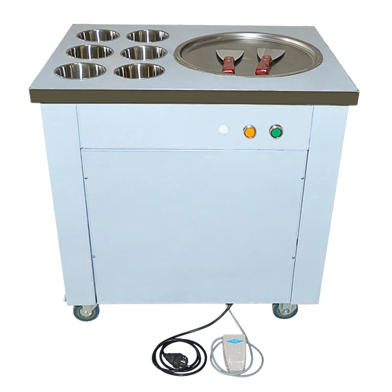 

Hot sale Commercial fried ice cream machine Multi-function yoghourt/milk/butter frying ice machine with 6 ice barrels CBJ-1*6