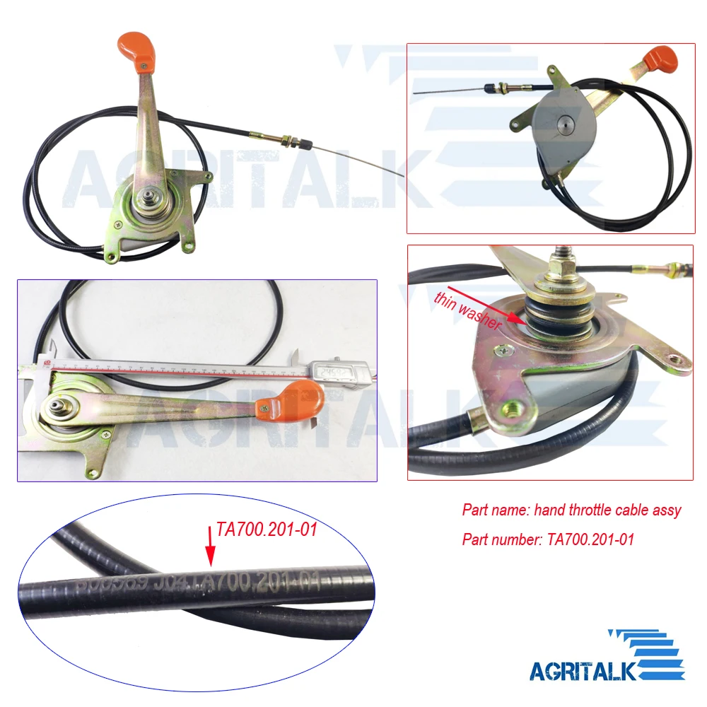 

TA700.201a-01 / TA700.201-01, the hand throttle cable assembly (for tractor with or without cabinet) for Foton TA series tractor