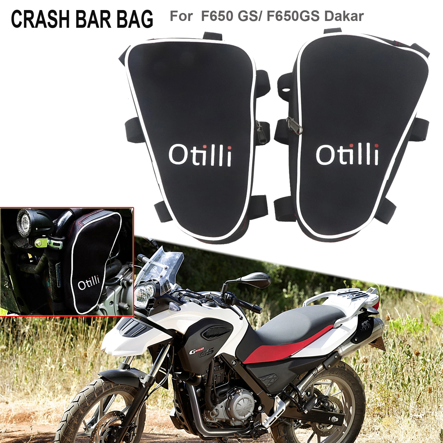 

NEW FOR SW Motech Crash Bar Motorcycle Frame Crash Bar Bags Tool Placement Travel Bag For BMW F650GS 2000-2007 F650GS Dakar