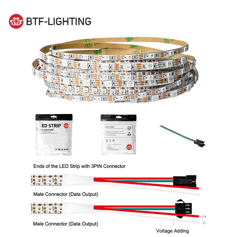 WS2812B RGB Led Strip Light 60 LEDS 144 LEDS 4mm 5mm 7.2mm Width PCB WS2812 Led Lights 3535 5050 Individually Addressable DC5V