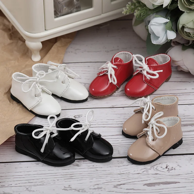 Shoes For Doll BJD 1 pair 6cm PU Leather Fashion Mini Toy Lace Canvas Shoes 1/4 Doll for Fairyland Luts Doll Accessories  luodol