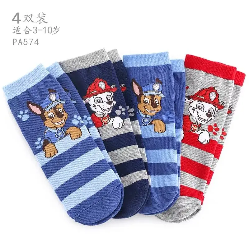 3pairs=6pcs 2022 Genuine Paw Patrol Autumn winter Plush Doll chase marshall cotton sock children Toy Christmas Gift