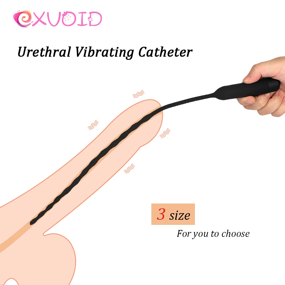 EXVOID Sex Shop Silicone Bullet Vibrator Male Penis Insertion Urethral Vibrator Catheter Dilatator Penis Plug Sex Toys For Men