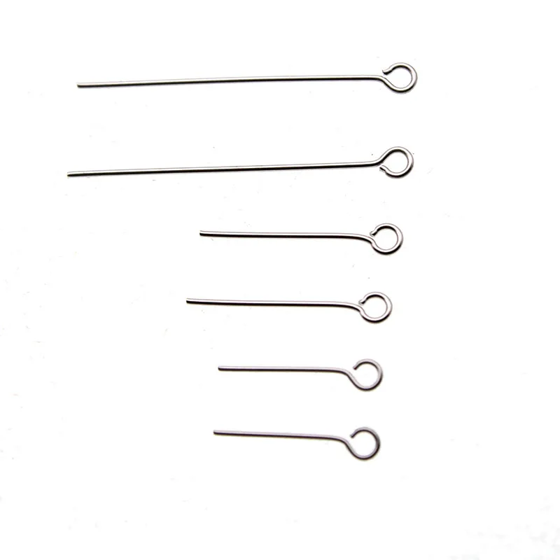 100pc 15 20 30 40 60 70 mm Stainless Steel Heads Eye Pins For Jewelry Making DIY Earring Bracelet Necklace Findings Accessories