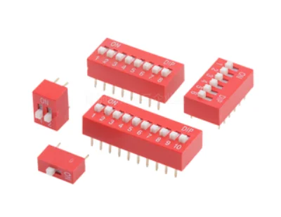 9values*5pcs=45pcs Slide Type Switch 1 2 3 4 5 6 7 8 9 Bit 2.54mm Position Way DIP Red Pitch Toggle Switch Red Snap Switch