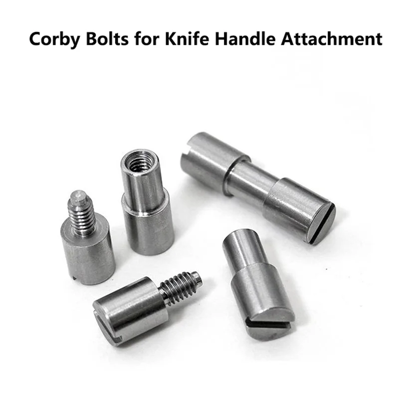 10Sets Stainless Steel Corby Bolts for Knife Handle Attachment Shank Fastener DIY Latc Lock Screws Rivets Countersunk Head Rivet